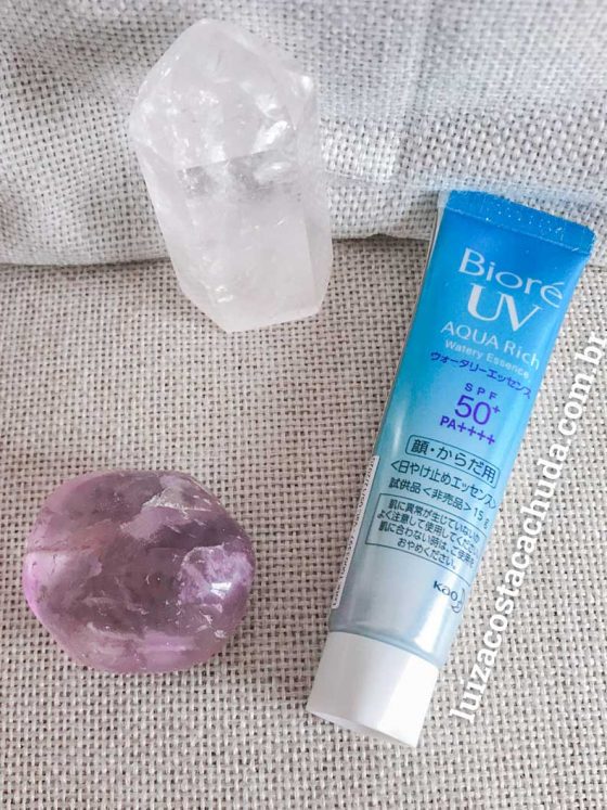 Testei Bioré UV Aqua Rich Watery Essence protetor 50 Corporal e facial: Resenha para pele oleosa e mista