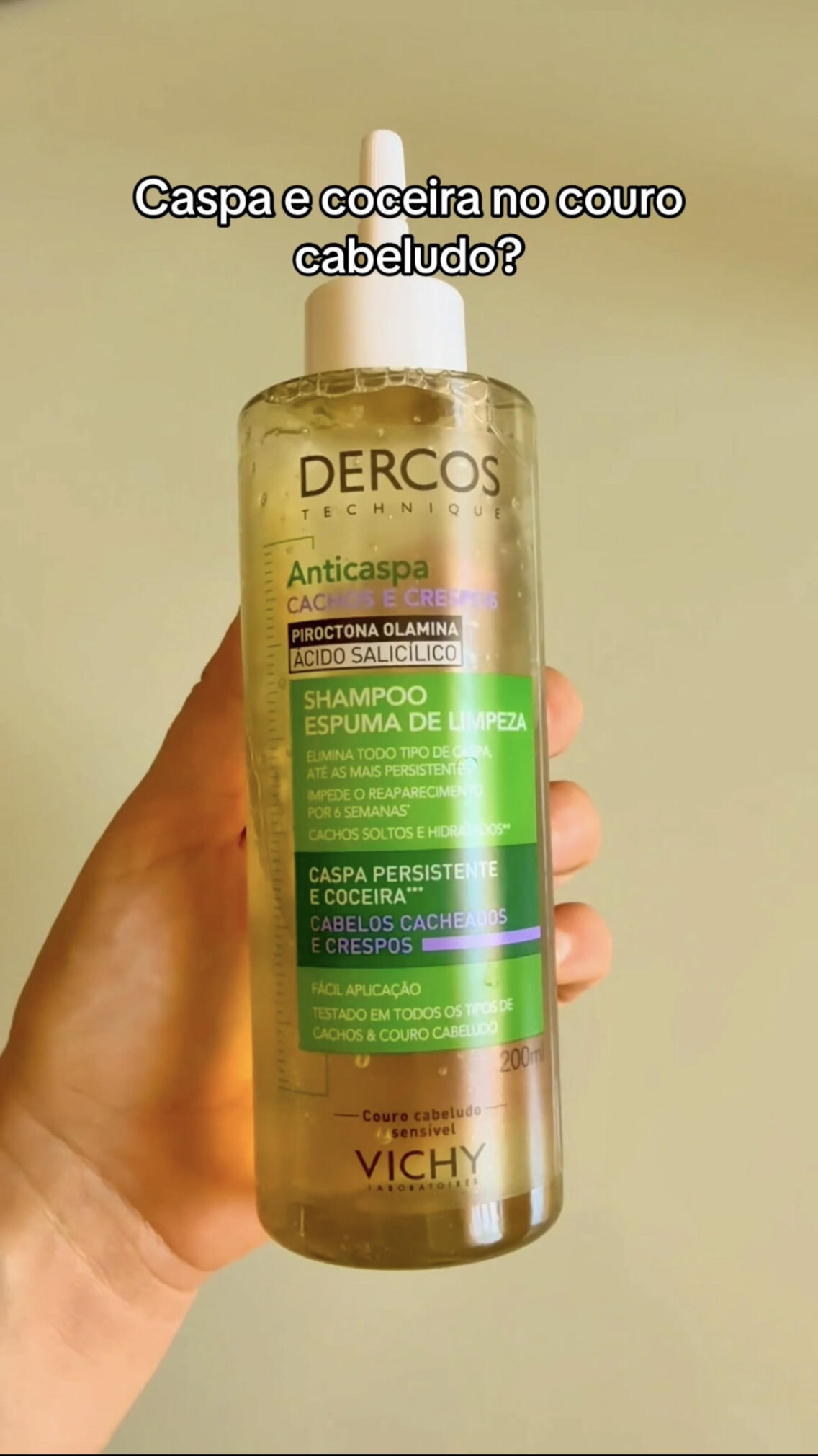 Caspa e Coceira no Couro cabeludo: Resenha Dercos Shampoo Anticaspa Cachos e Crespos