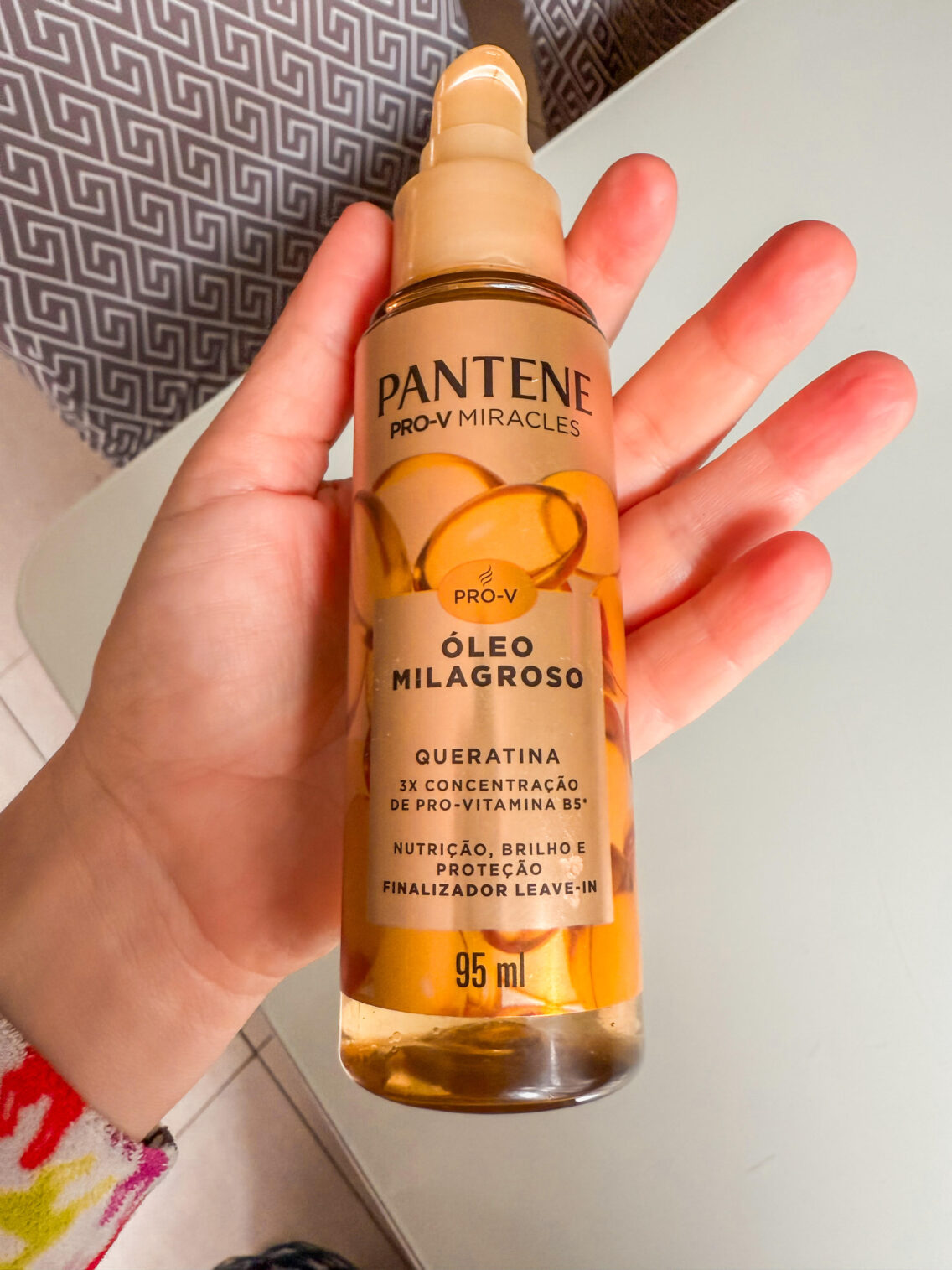 Resenha Óleo Milagroso Pantene Queratina no Cabelo Cacheado