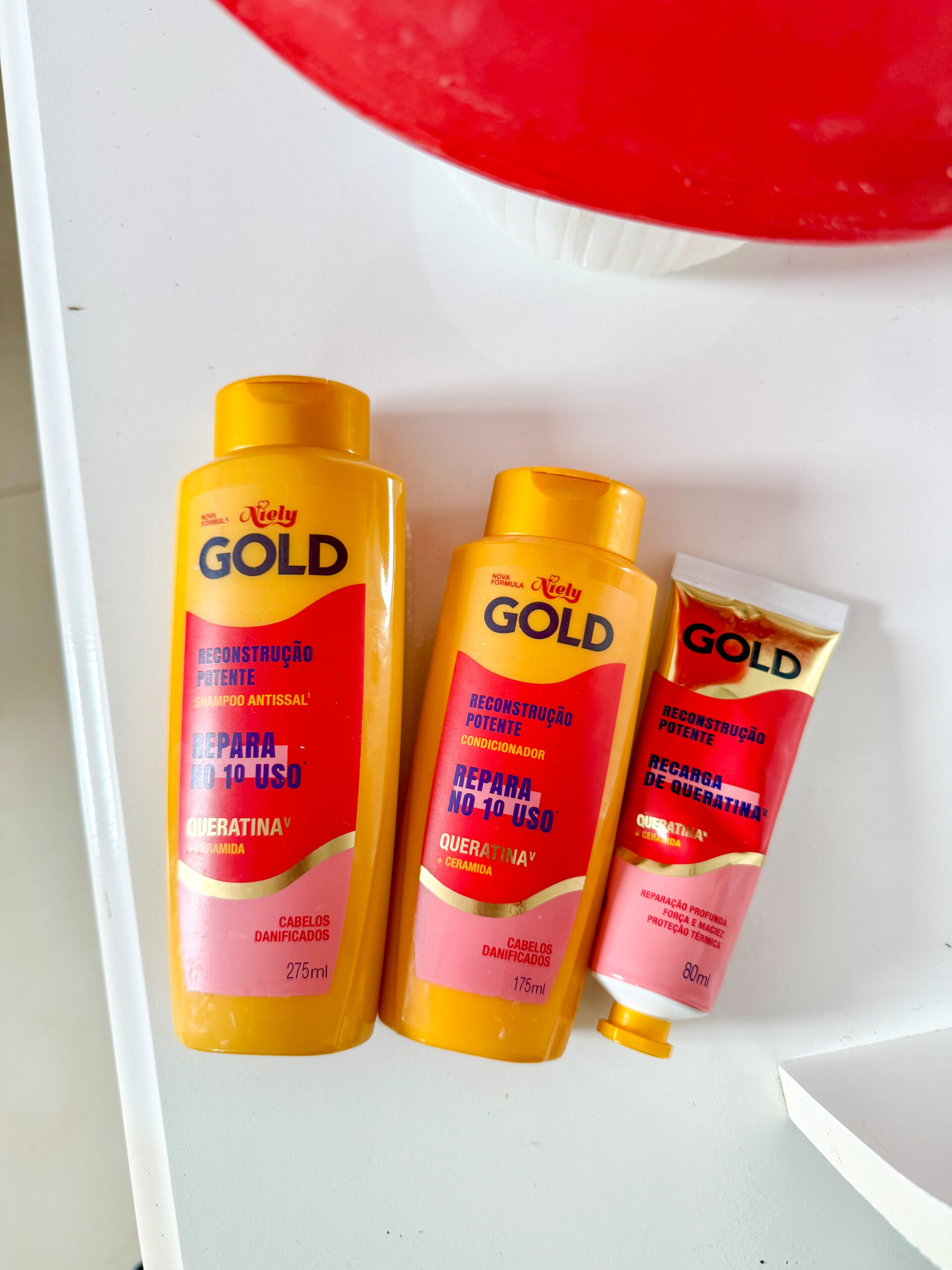 Resenha Reconstrução Potente Niely Gold: queratina para cabelos danificados