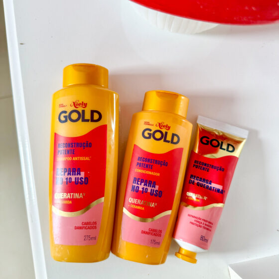 Resenha Reconstrução Potente Niely Gold: queratina para cabelos danificados